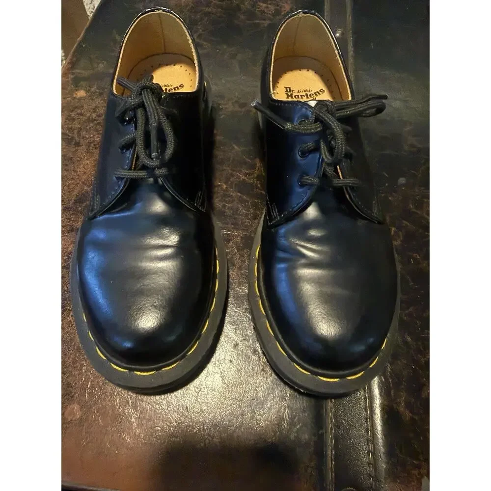 Dr. martens 1461 Oxford Smooth Black Leather size 7 womens shoes 8.5 NWOB